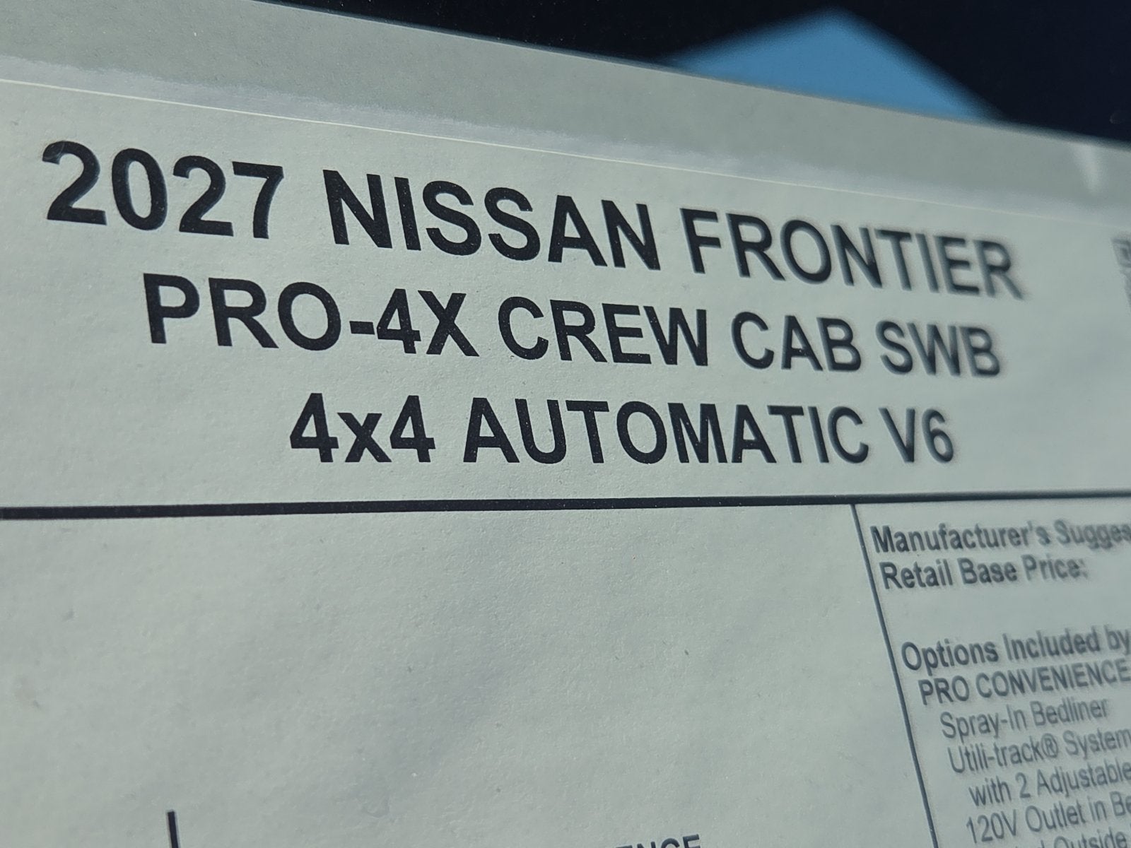 2027 Nissan Frontier Crew Cab PRO-4X®