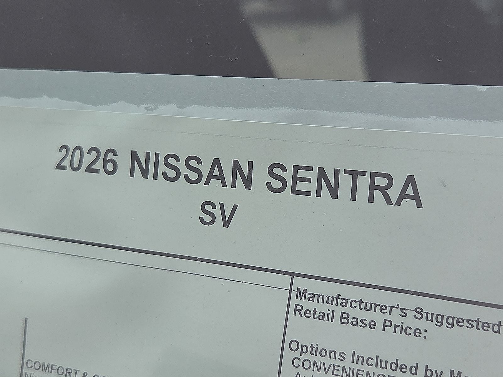 2026 Nissan Sentra SV