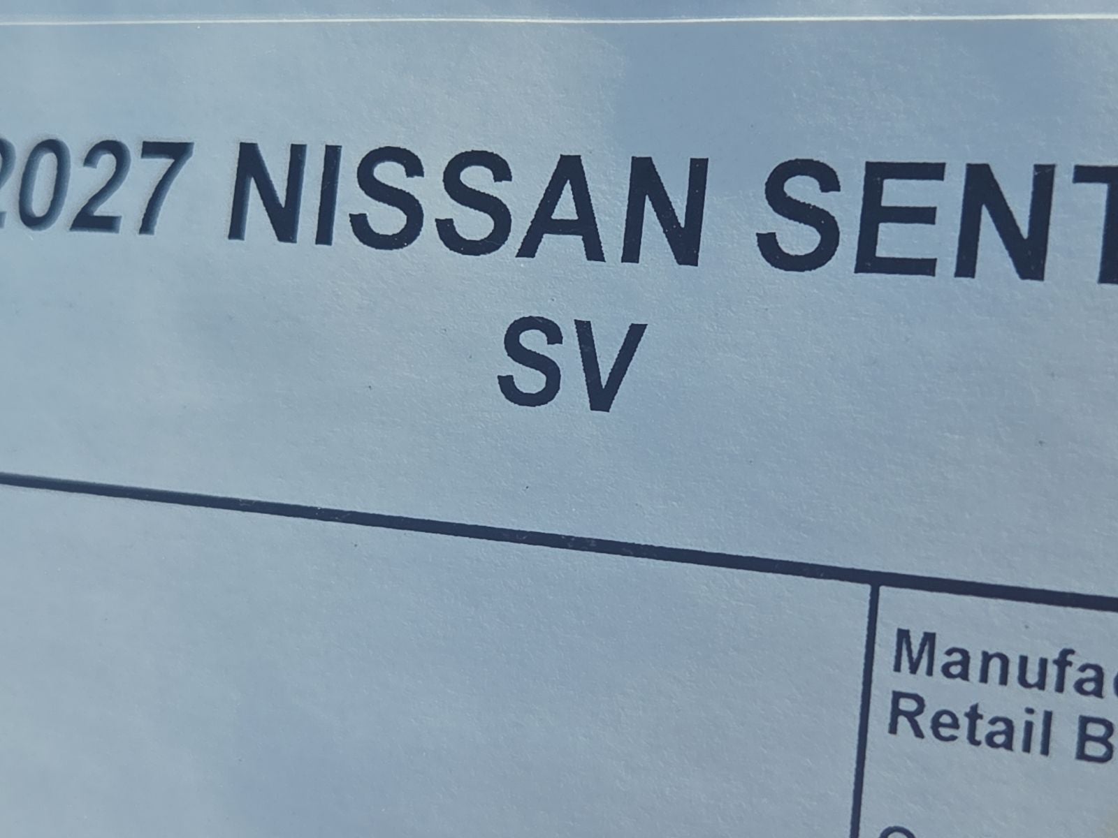 2027 Nissan Sentra SV
