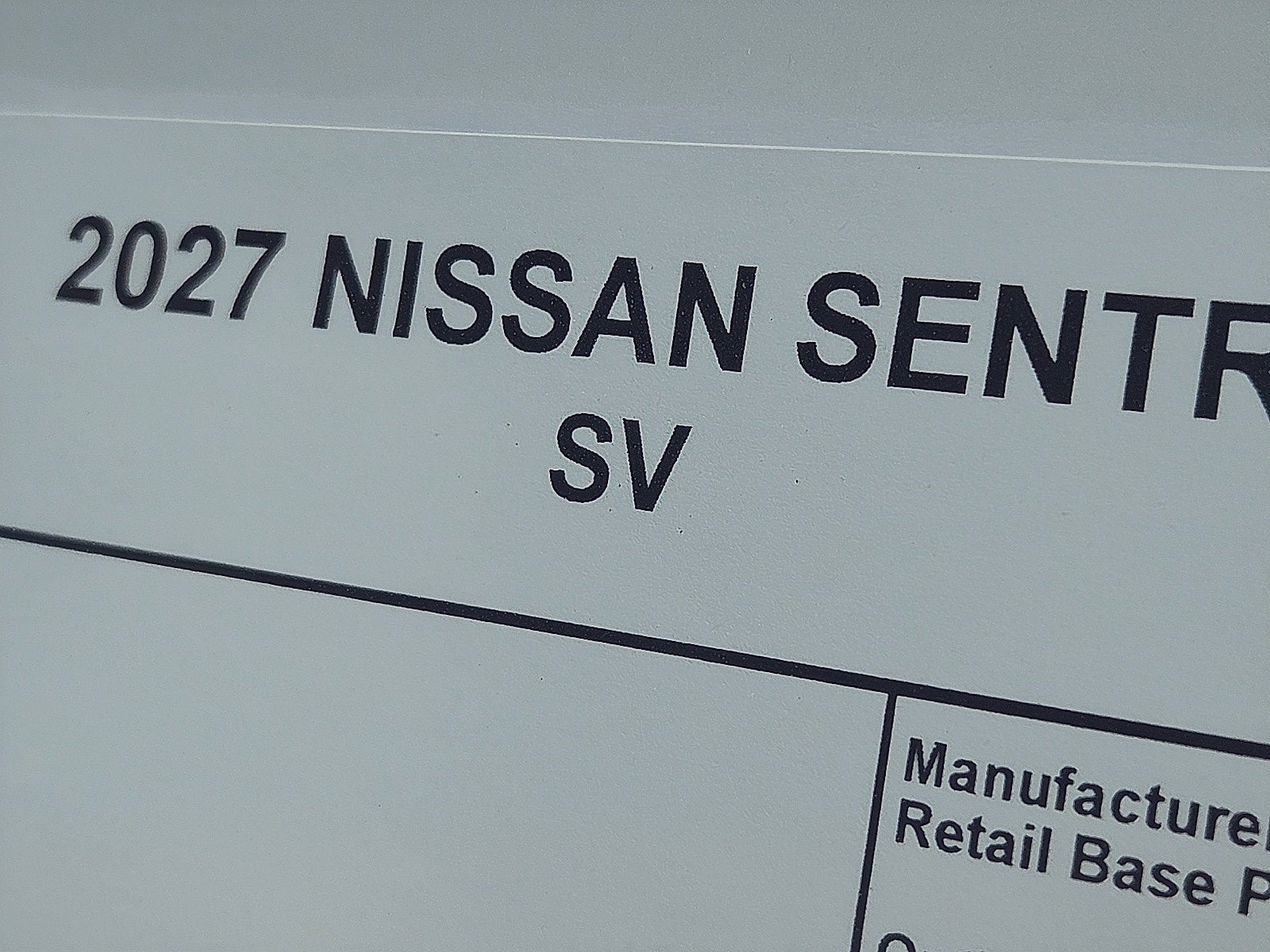 2027 Nissan Sentra SV