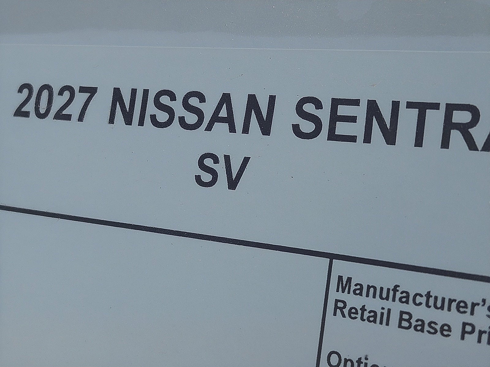 2027 Nissan Sentra SV