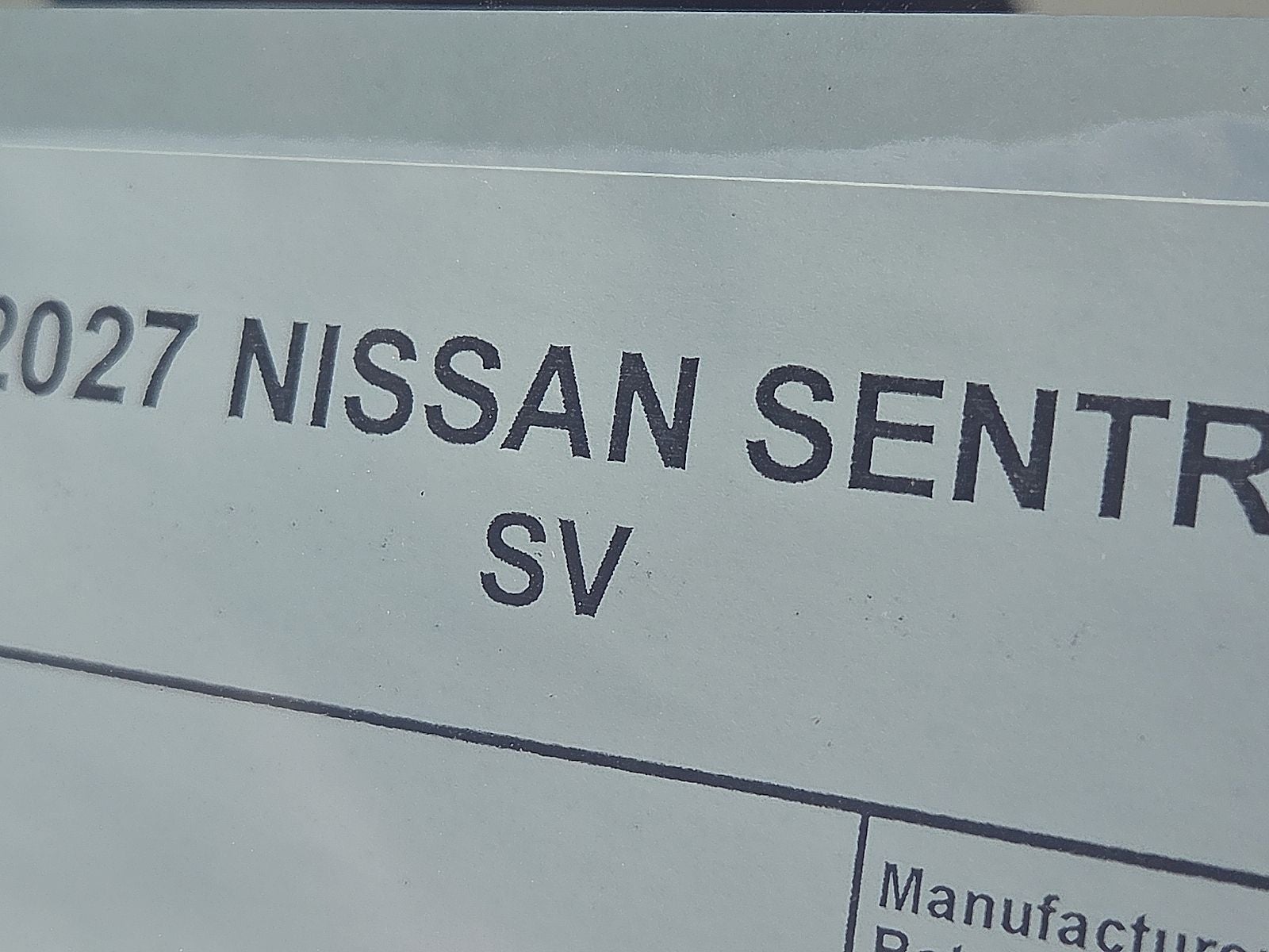 2027 Nissan Sentra SV