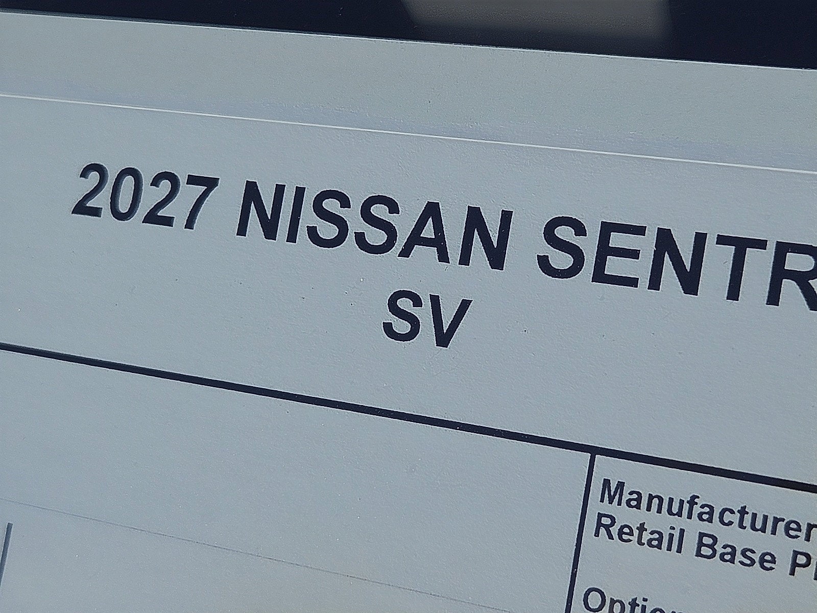 2027 Nissan Sentra SV