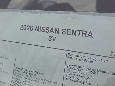2026 Nissan Sentra SV