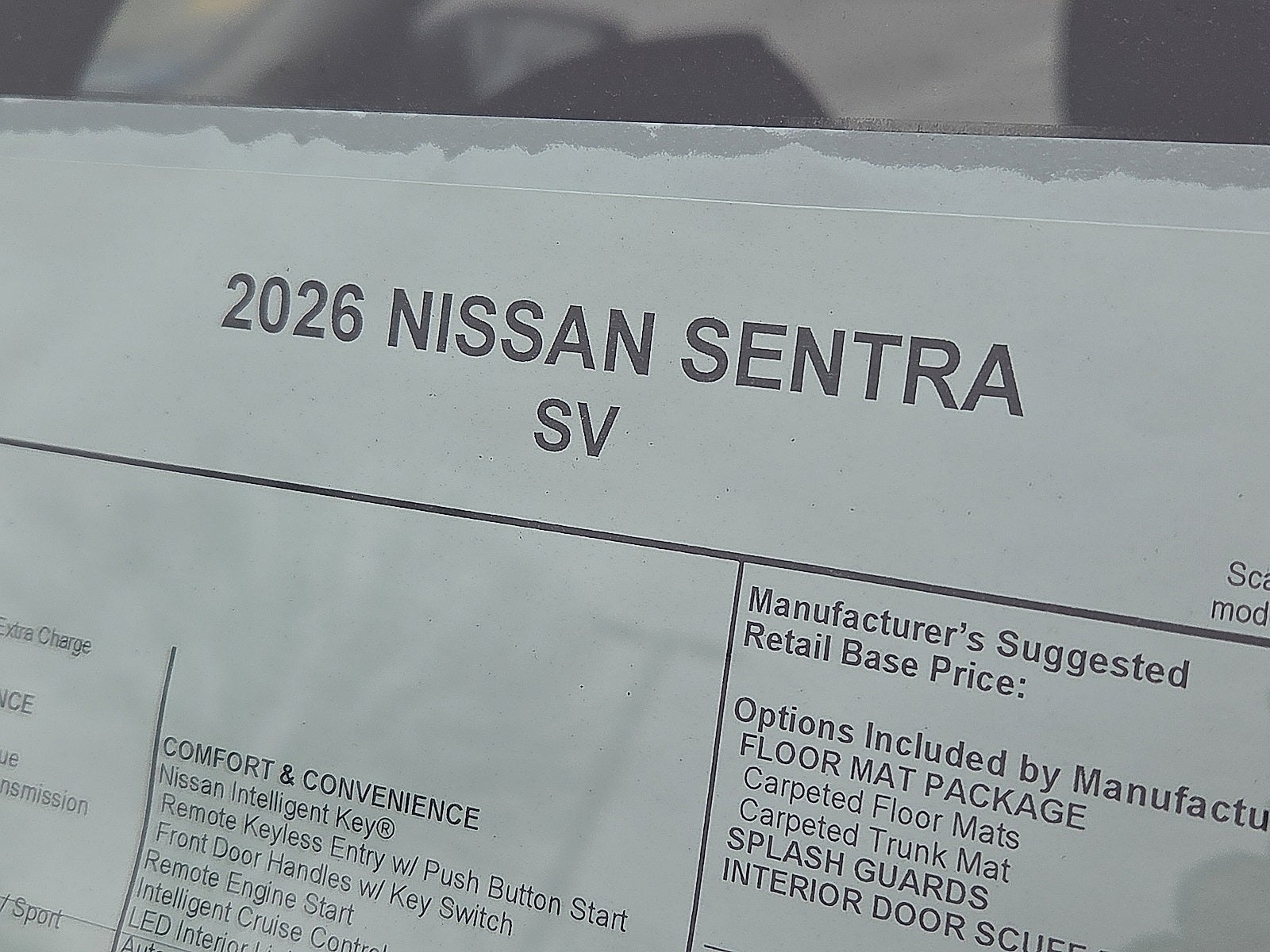 2026 Nissan Sentra SV