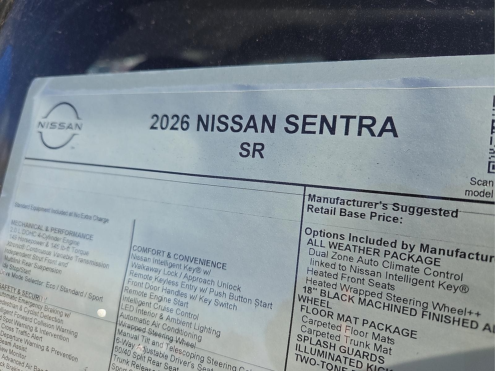 2026 Nissan Sentra SR