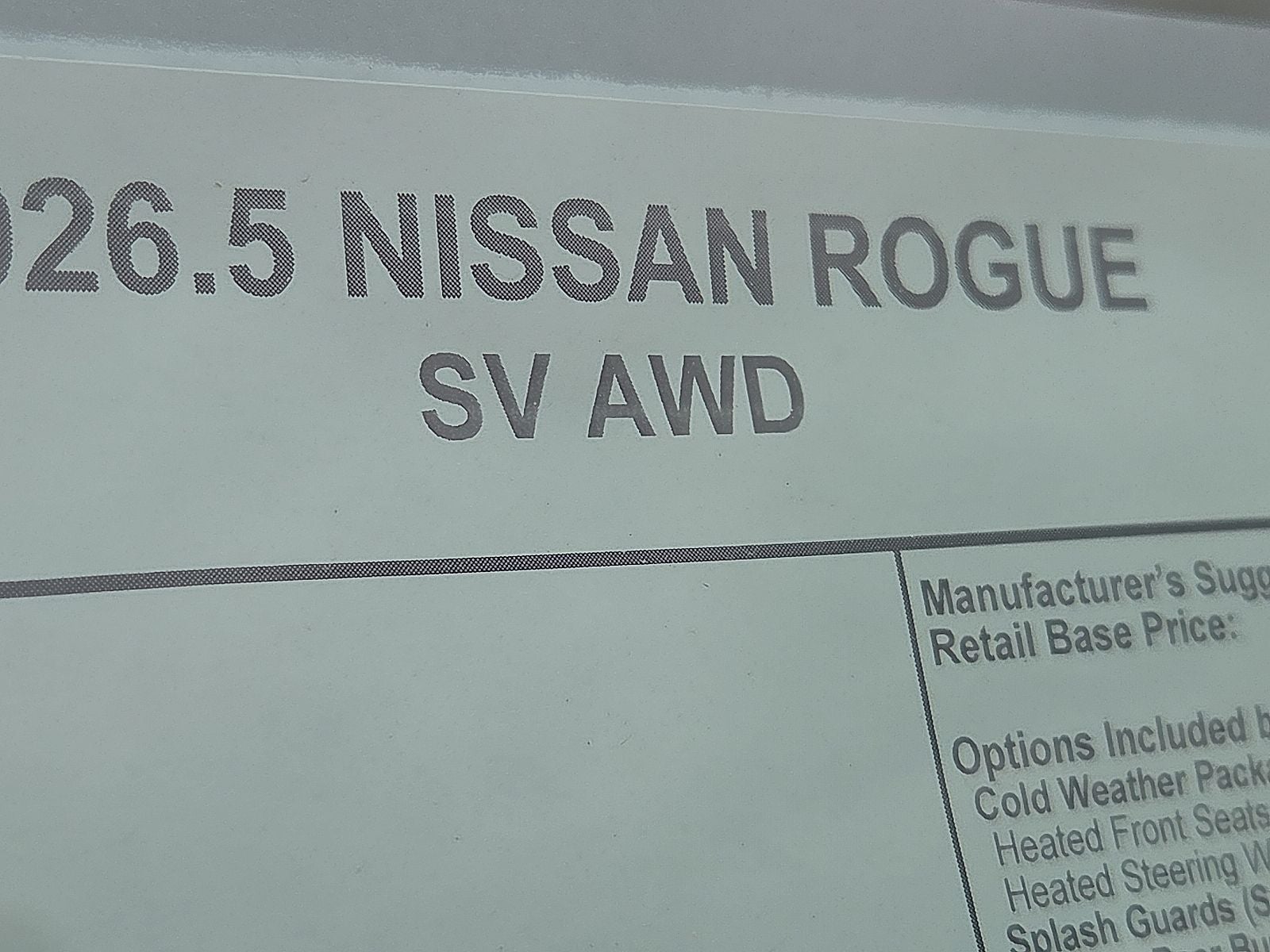 2026 Nissan Rogue SV