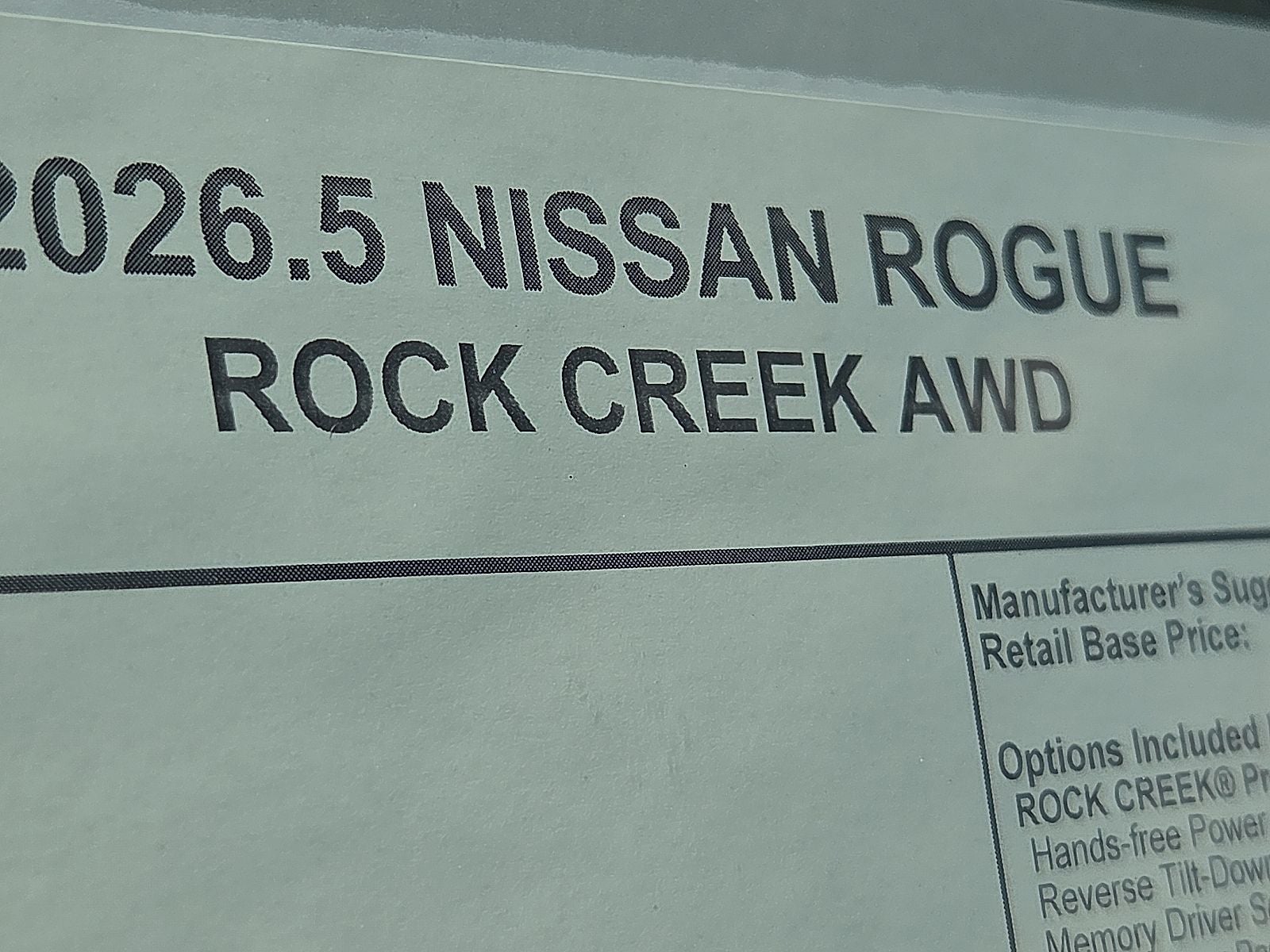2026 Nissan Rogue Rock Creek®