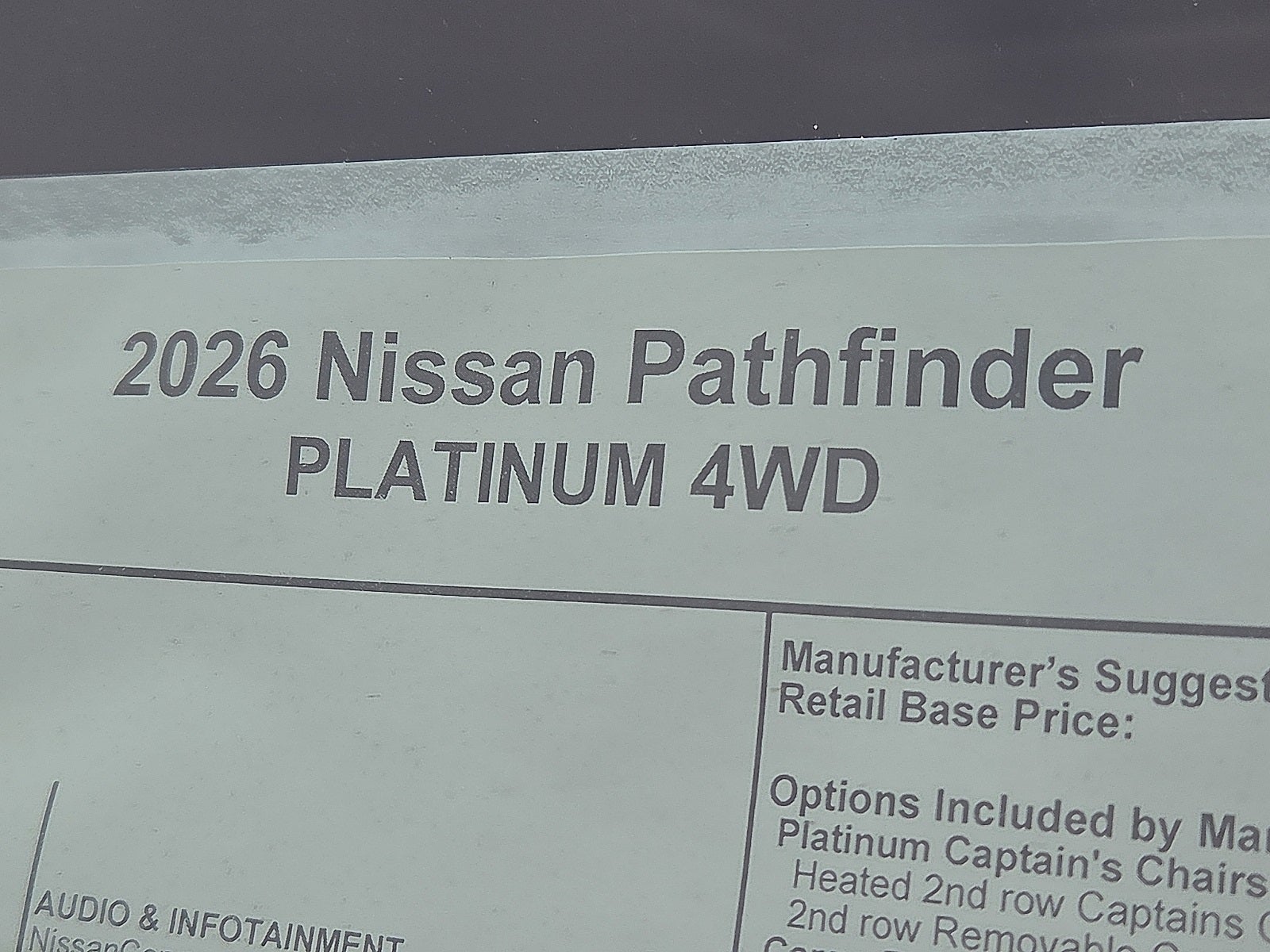 2026 Nissan Pathfinder Platinum