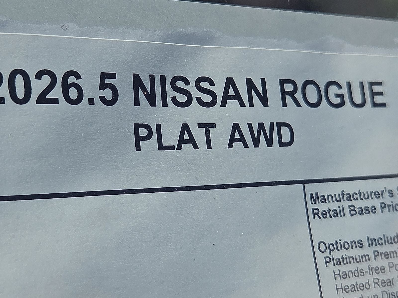 2026 Nissan Rogue Platinum