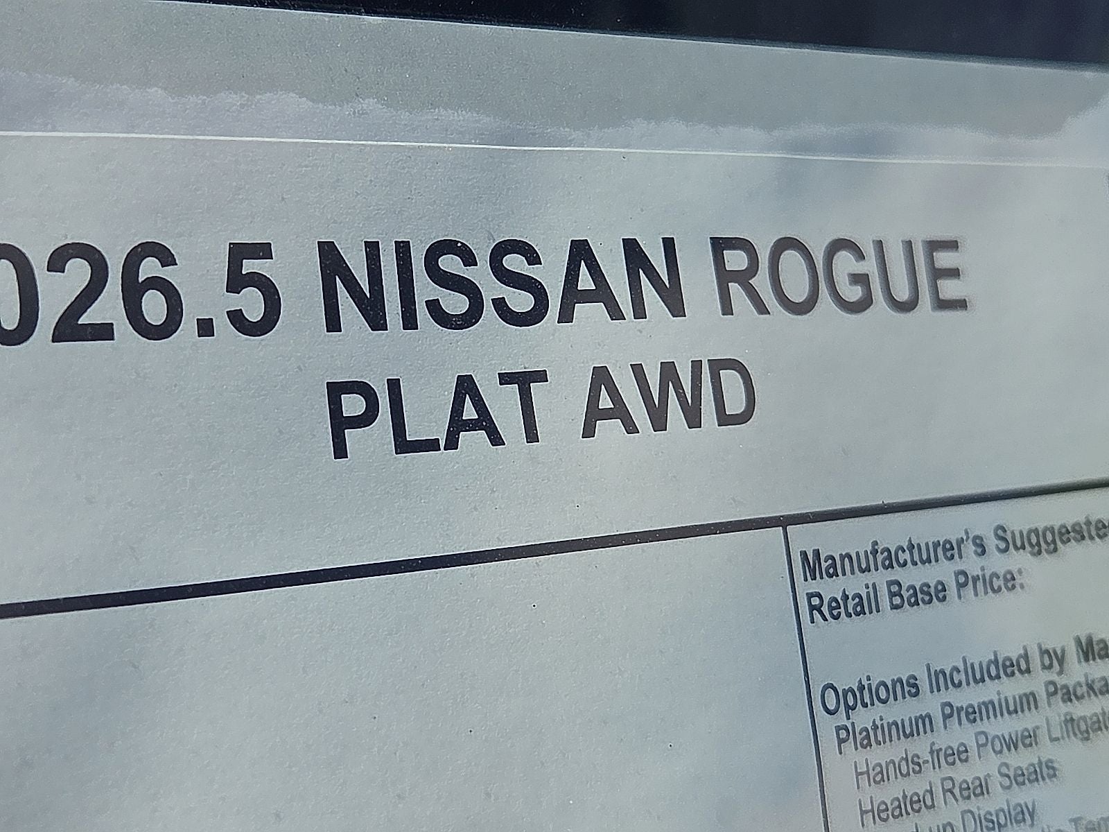 2026 Nissan Rogue Platinum