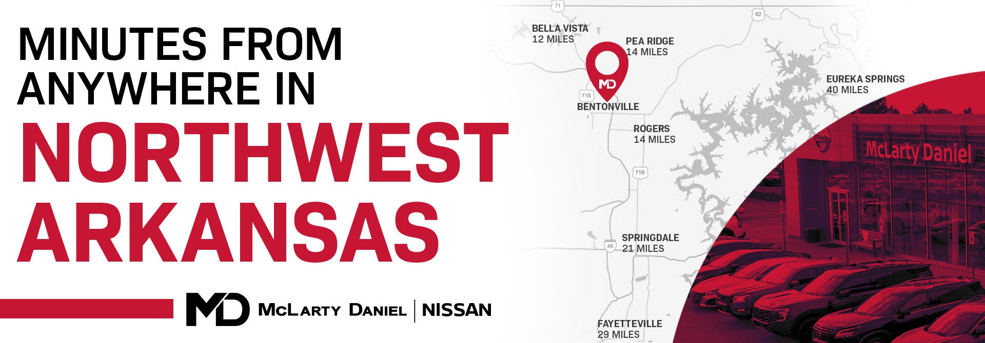McLarty Daniel Nissan in Bentonville AR Map