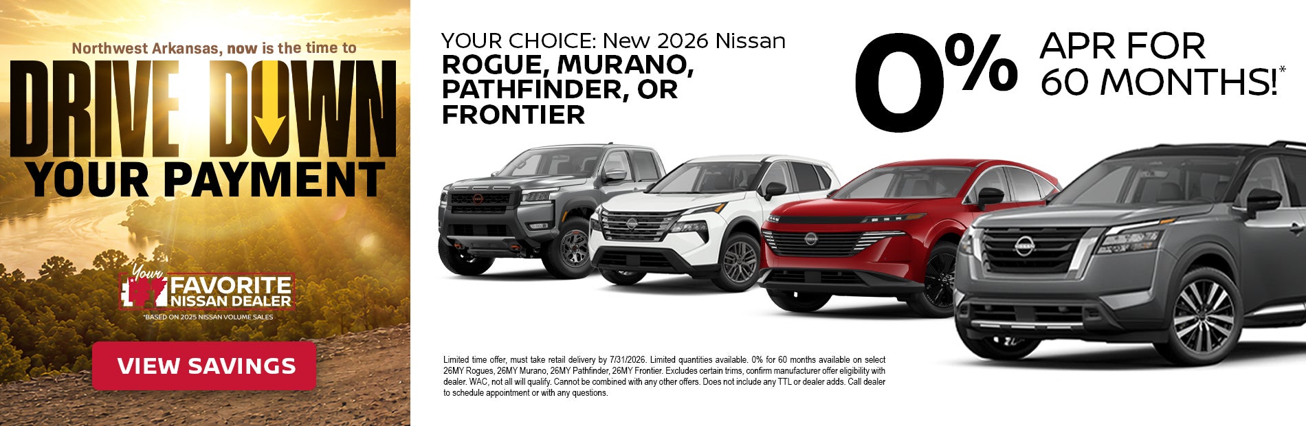 0% on New Nissan Models