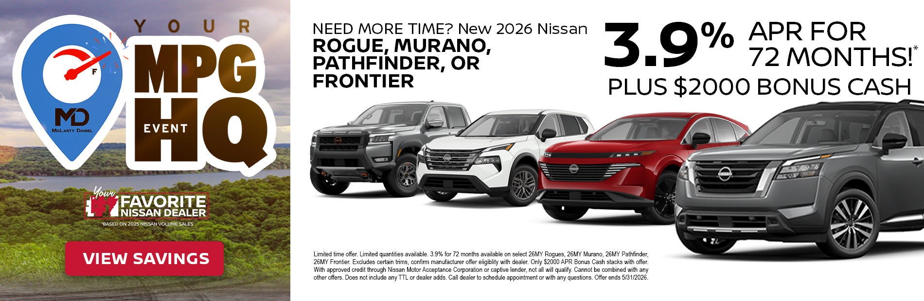New 2026 Nissan Rogue, Pathfinder, Murano, Frontier