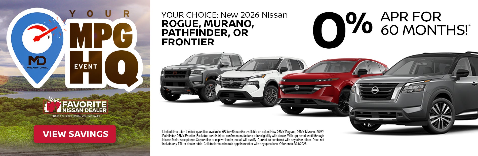New 2026 Nissan Rogue, Pathfinder, Murano, Frontier